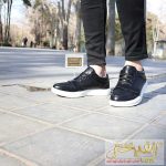 کتونی مشکی zara زیره سفید چسبی و بتد دار