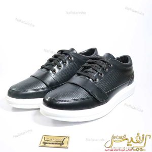 کتونی مشکی zara زیره سفید چسبی و بتد دار
