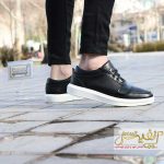 کتونی مشکی zara زیره سفید چسبی و بتد دار