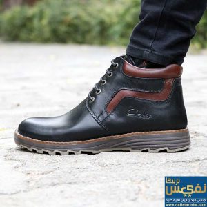 نیم بوت چرم طبیعی کلارک رنگ مشکی
