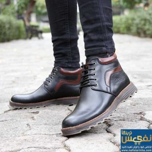 نیم بوت چرم طبیعی کلارک رنگ مشکی