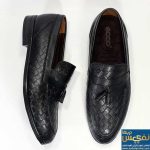 کفش-کالج-مردانه-مشکی-لوزی-منگوله-دار