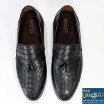 کفش-کالج-مردانه-مشکی-لوزی-منگوله-دار