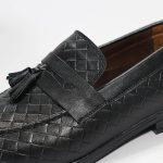 کفش-کالج-مردانه-مشکی-لوزی-منگوله-دار