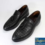 کفش-کالج-مردانه-مشکی-لوزی-منگوله-دار