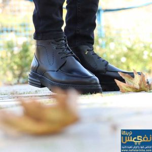نیم بوت تسلا مردانه مشکی دور دوخت