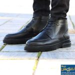 نیم بوت تسلا مردانه مشکی دور دوخت