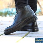 نیم بوت تسلا مردانه مشکی دور دوخت