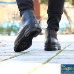 نیم بوت تسلا مردانه مشکی دور دوخت