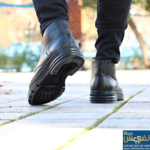 نیم بوت تسلا مردانه مشکی دور دوخت