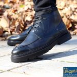 نیم بوت تسلا مردانه مشکی دور دوخت