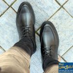 نیم بوت تسلا مردانه مشکی دور دوخت