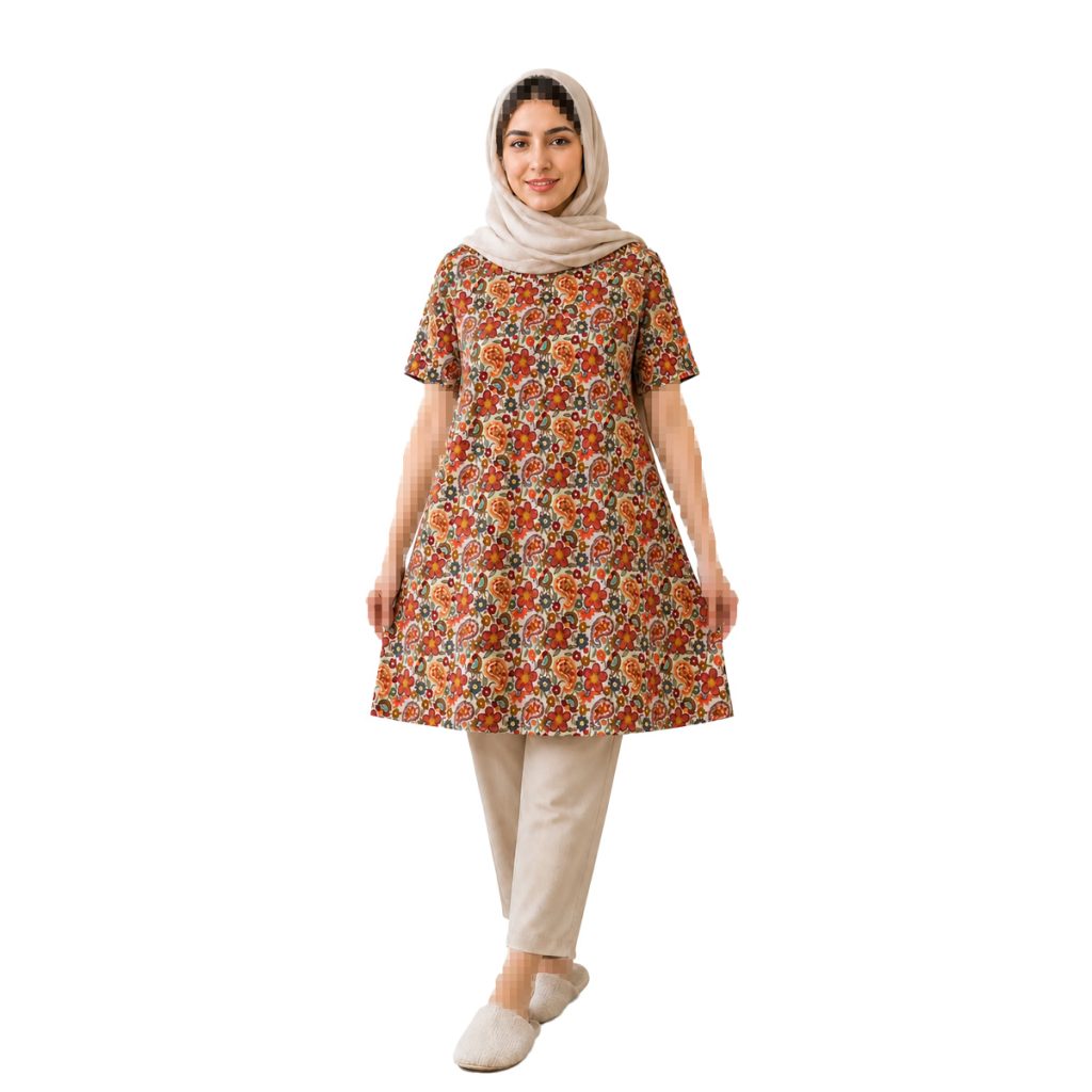 پیراهن زنانه گل ترمه نخی