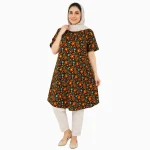 پیراهن نخی زنانه گل ترمه مشکی